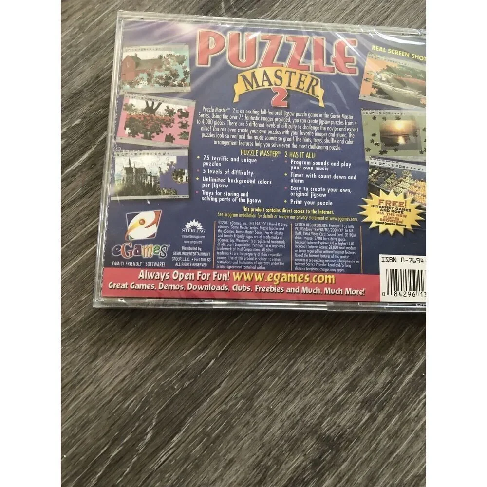 eGames Puzzle Master 2 /CD-ROM Computer Game Over 75 Intriguing Puzzles. Sealed